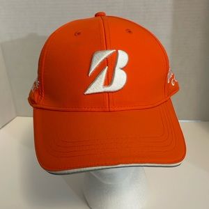 Bridgestone Golf baseball hat cap orange embroidered strap back B330 on back